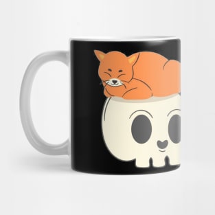 Cute Cat and Skull Mug